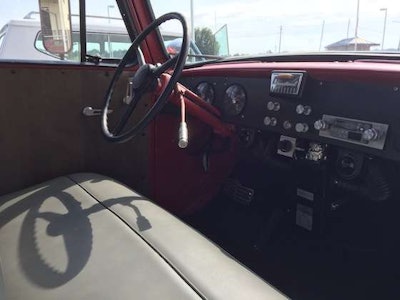 An interior view of a 1952 International I10.
