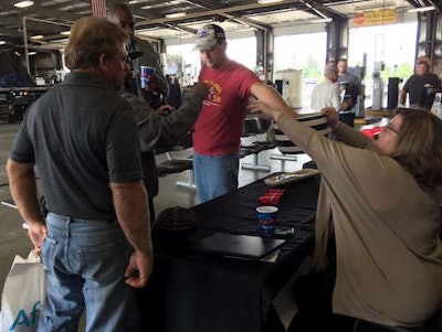 Boyd Bros. drivers draw for prizes at the company’s driver appreciation event.