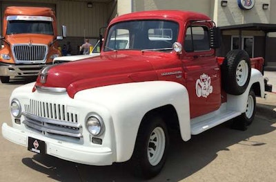 This red 1953 International truck was on display at the event, courtesy of Southland International. The truck has the mascot for Alabama's Crimson Tide football team, Big Al, on each door.