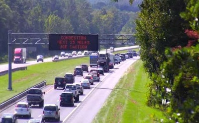 Traffic congestion caused by Floridians evacuating on Friday.