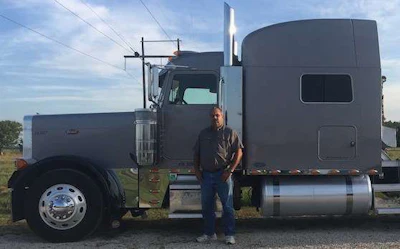 Mike Atwell and his 2005 Peterbilt 379.