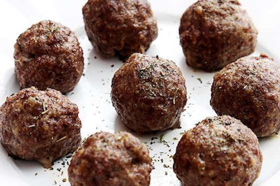 Le Creme De La Crumb‘s cheese-stuffed meatballs