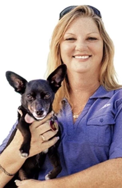 Tami Clark and her road dog, Speedy.