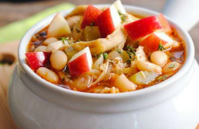 Chicken apple cider chili from a slow cooker (Photo: Foxes Love Lemons)