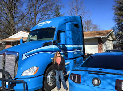 Dunn owns a bright blue mustang, pictured in the bottom righthand corner.