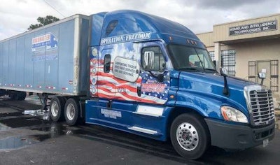 The bottles were loaded onto and delivered by one of Roadmaster's Operation Freedom trucks, a military-themed truck honoring service members, veterans and their families. (Image Courtesy of Roadmaster Drivers School)