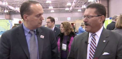 Ray Martinez (right) talks with Bob Martin at a New Jersey State League of Municipalities event