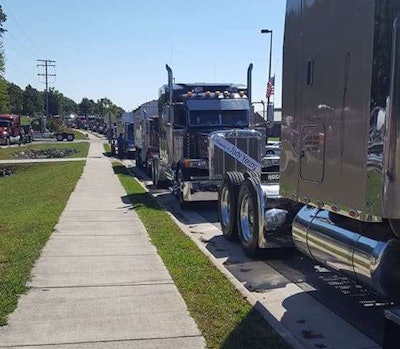 Each truck was decorated with banners in memory of individuals who died from cancer. (Image Courtesy of Facebook)