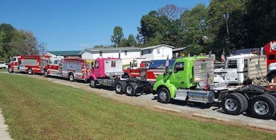 Trucks line up for the parade. (Image Courtesy of Facebook)