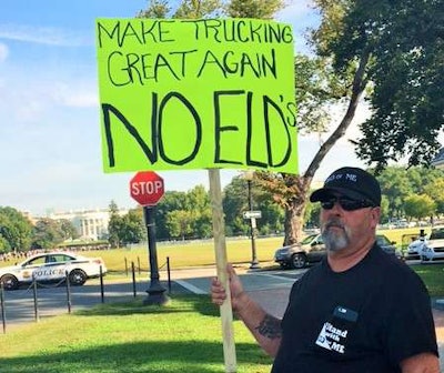 Anti-ELD protester in Washington, D.C. in October