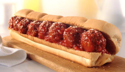Meatball Marinara = 460 calories, 1,090 mg sodium, 18 grams fat