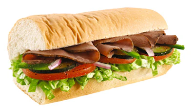 Roast Beef = 320 calories, 660 mg sodium, 5 grams fat