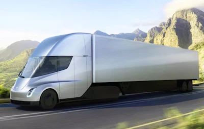 What Tesla Semi looks like on the road.