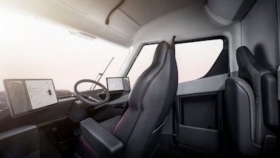 Interior of Tesla Semi