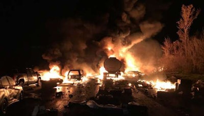 Oct. 31 crash near Toronto (New Tecumseth Fire Rescue Facebook photo)