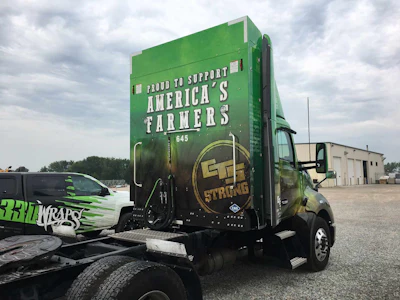 Contract Transport Services truck wrapped to help focus attention of farmers