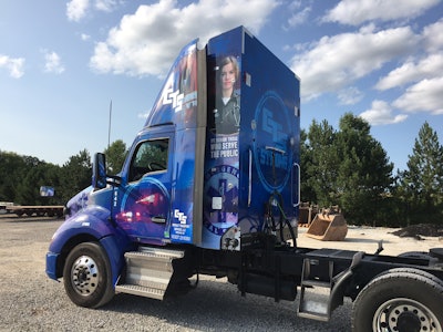 This special wrap for first responders is one of nine tribute trucks in the Contract Transport Services fleet.