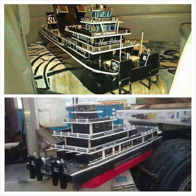 When he's driving, Matthews stores his in-progress projects on the bed in his sleeper. (Image Courtesy of Brian Matthews)