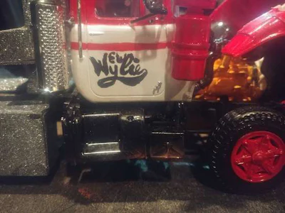 Matthews made a model truck in tribute to the company he drives for, E.W. Wylie. (Image Courtesy of Brian Matthews)