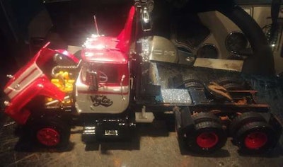 The truck has its own model engine under the hood. (Image Courtesy of Brian Matthews)