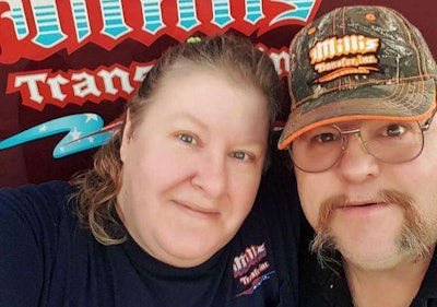 Jennifer and her husband, Steve, first met at a truck stop and now both drive for Millis Transfer. (Image Courtesy of Jennifer Sterritt-Smith)