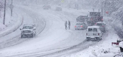 Snow blanketed parts of North Carolina Wednesday.