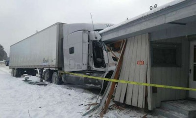 This truck crashed into a house in northern Wisconsin Thursday. (Wisconsin State Patrol photos)