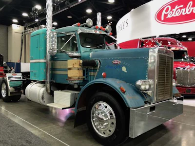 This teal vintage 1968 Peterbilt is part of the ATHS display at MATS.