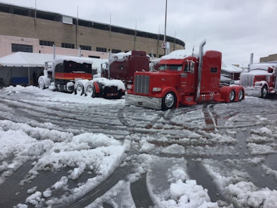 Snow-covered PKY Truck Beauty Contest entrants