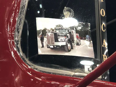 Howard placed a photo of the truck before its restoration in the truck's window during MATS.