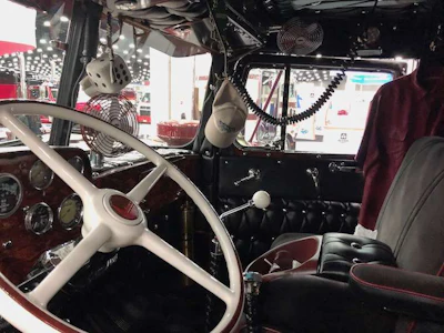 The interior has red, white and black elements.