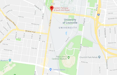 Map of University of Louisville Surrounding Area
