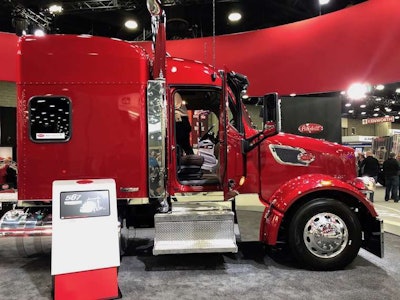 MATS attendees could crawl in and check out the inside of this Model 567 Heritage, which Peterbilt gave away during its SuperFan event at the show.