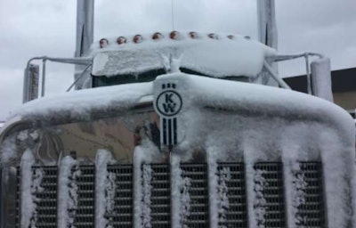 Record snowfall blanketed entries in the PHY Truck Beauty Contest at MATS