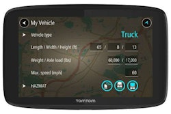 TomTom Trucker 620 lets you dial in your truck’s specs.