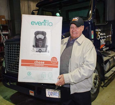 YRC Freight honored Elrod’s accomplishment by donating 50 children’s car seats to the Tennessee Highway Patrol. (Image Courtesy of YRC Freight)