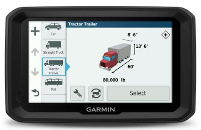 Garmin’s dēzl 580 LMT-S lets you enter information about your truck to get the most accurate data.