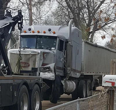 Nancy McDaniel-Metzgar posted this photo to her Facebook page and said, “Here is the truck causing all of the havoc in Brush and Ft. Morgan. Notice bullet holes in windshield. It all came to a end the next street over from me. He caused extensive damage all over town. Thankfully no one was killed. A big thank you to all of the policeman etc. For getting him stopped.”
