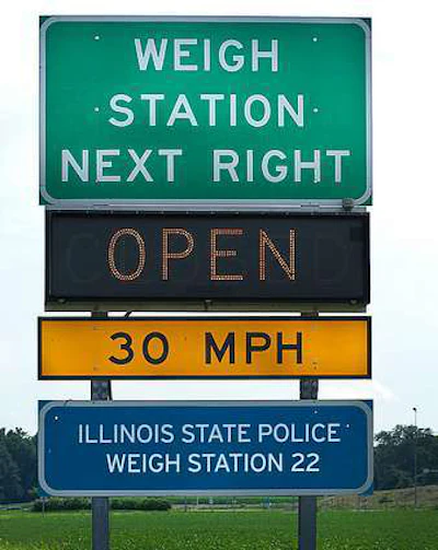 Illinois State Police Weigh Station Sign