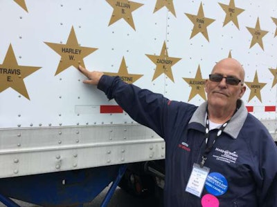 Keith Wagner points to the star honoring his late granddaughter