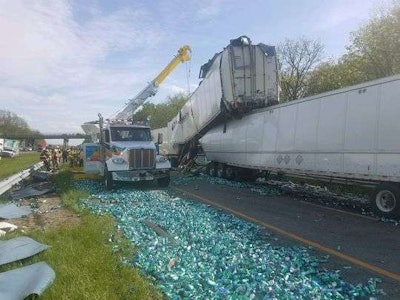 It took two hours to free one of the drivers from this accident on I-87 in New York. (New York State Police photo)