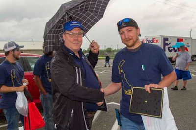 Richard O'Neal, right, of Perdue, took first place in the SuperTech class. (Image Courtesy of Delaware Motor Transport Association)