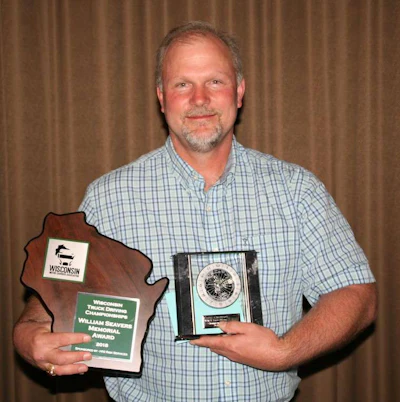 XPO’s Jeff Langenhahn was named grand champion in addition to winning two other awards. (Image Courtesy of Wisconsin Trucking Association)
