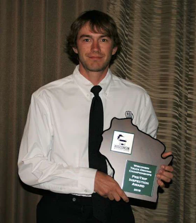 Jarntowski also won the Pre-Trip Inspection award. (Image Courtesy of Wisconsin Trucking Association)