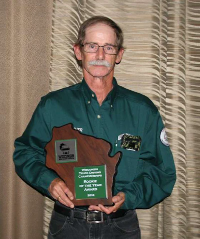Brian Tuttle, a driver for Windy Hill Foliage, was named Rookie of the Year. (Image Courtesy of Wisconsin Trucking Association)