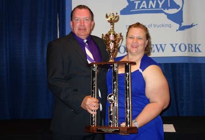 FedEx Freight driver David Watson, left, was named New York’s grand champion. (Image Courtesy of Trucking Association of New York)