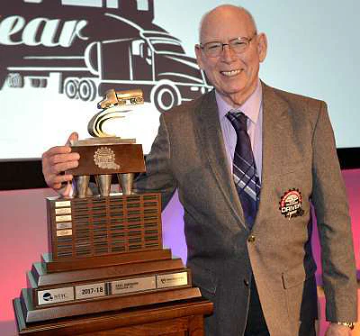 Paul Emerson, a 47-year professional driver for Foodliner Inc. of Dubuque, Iowa, accepted the William A. Usher Award during the National Tank Truck Carriers’ 70th annual conference at the Fairmont Royal York Hotel in Toronto, Ontario, Canada. (NTTC photo)