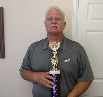 ABF Freight’s A.J. Kelley had the highest overall score at the Wyoming Truck Driving Championship. (Image Courtesy of Wyoming Trucking Association)