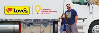 Chloe Davison, and her dad Jason, a professional trucker. Chloe is one of the many children who have received treatment through a Children’s Miracle Network hospital. (Love’s photo)