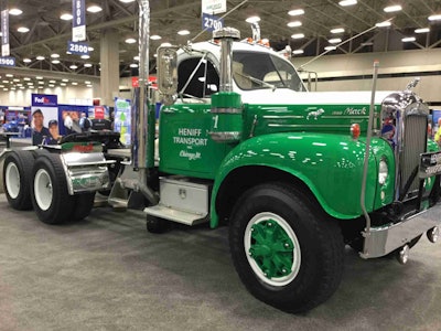 1965 Mack B Model 63 on display at the Heniff Transport booth t GATS.